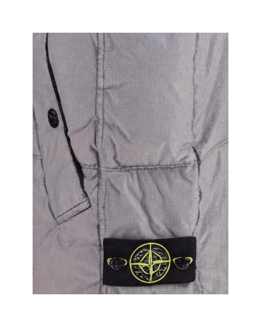 Stone Island Gray Crinkle Reps Ny Quilted Padded Gilet for men