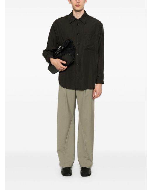 Lemaire Black Double-Pocket Lyocell Shirt
