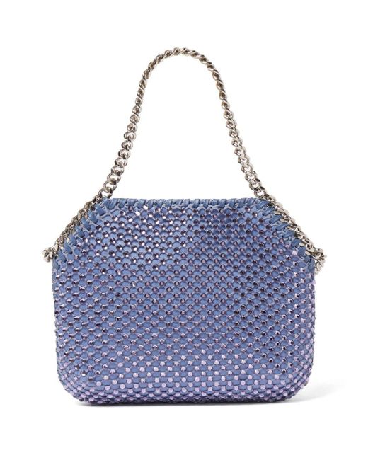 Stella McCartney Blue Mini Falabella Crystal Shoulder Bag