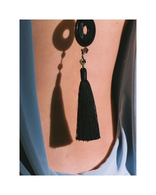 Jennifer Behr Metallic Tassel Dakota Necklace