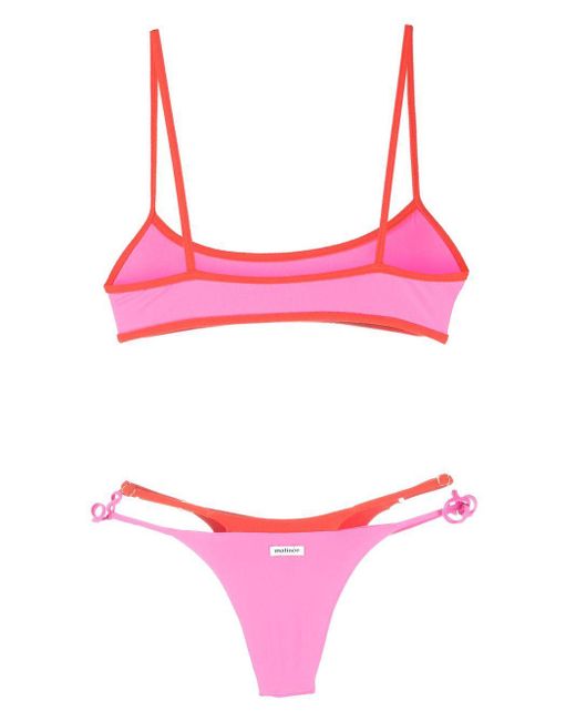 MATINEÉ Pink Strappy Terry-Trim Bikini