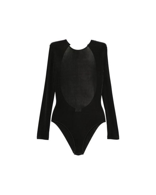 Saint Laurent Black Open-Back Logo-Pendant Bodyusit