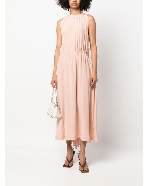 CRI.DA Pink Cape-Detail Silk Gown