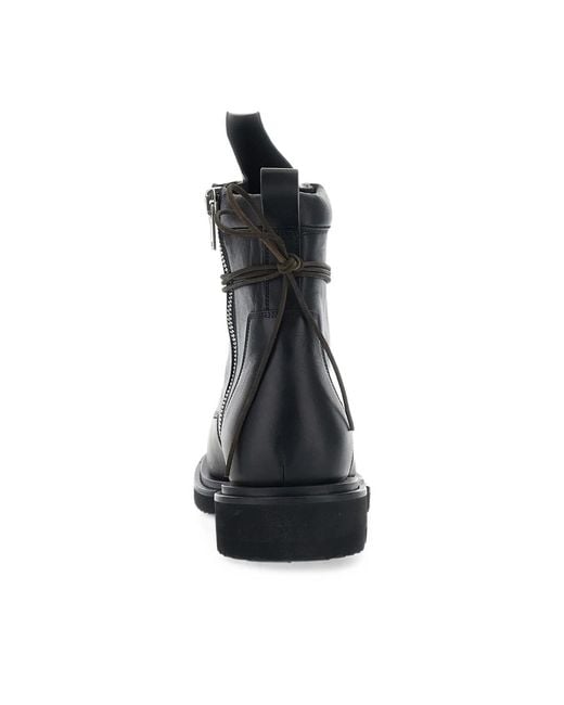 Rick Owens Black Gabe Lace-Up Leather Boots for men