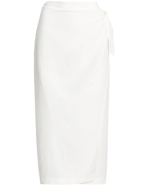 Polo Ralph Lauren White Linen Wrap Skirt