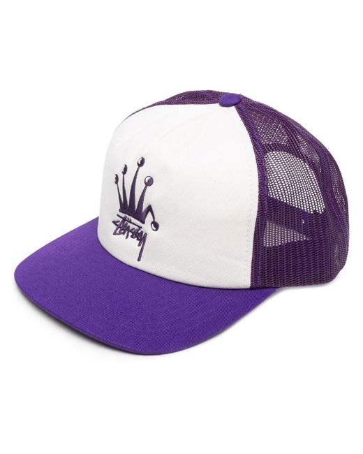 Stussy Purple Logo Embroidered Cap for men