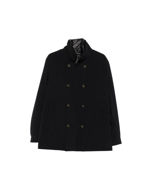 Montecore Black Double-Breasted High-Neck Jacket for men
