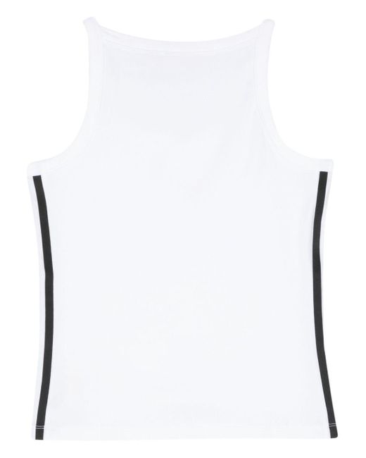 Adidas White 3-Stripes Logo Sleeveless Top
