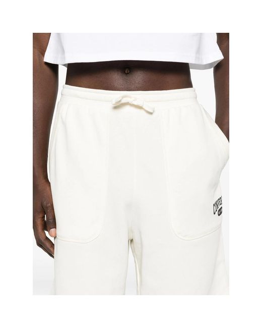 Converse White Logo-Print Track Shorts for men
