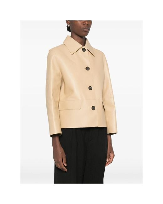 Totême  Natural Button-Up Leather Jacket