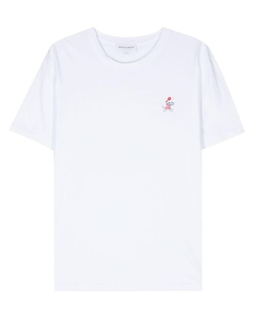 Maison Labiche White Motif-Embroidered Cotton T-Shirt for men