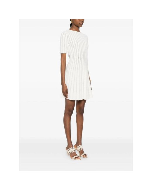 Antonino Valenti White Mimosa Short-Sleeve Mini Dress