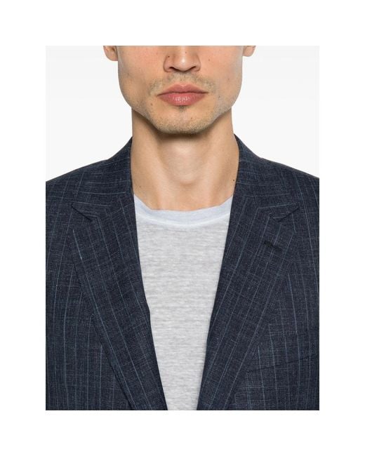 Canali Blue Two-Piece Striped Suit for men