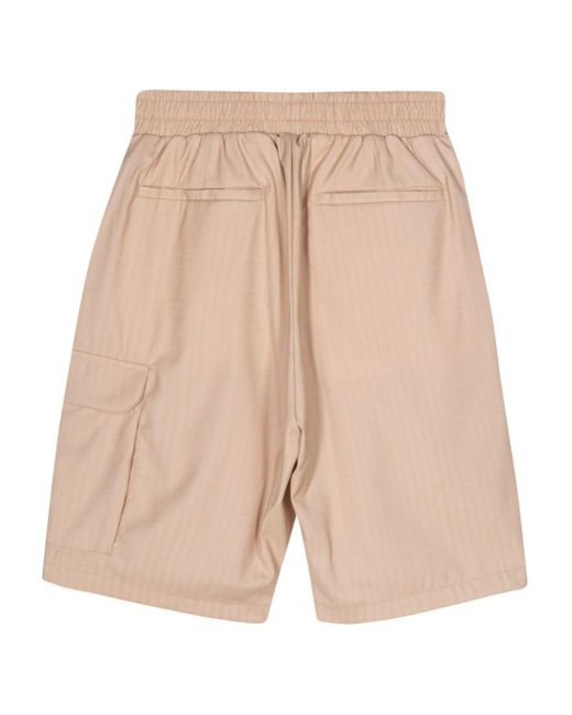 FAMILY FIRST Natural Striped Twill Shorts for men
