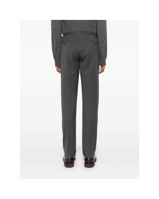 Rota Gray Pressed-Crease Tailored Trousers for men