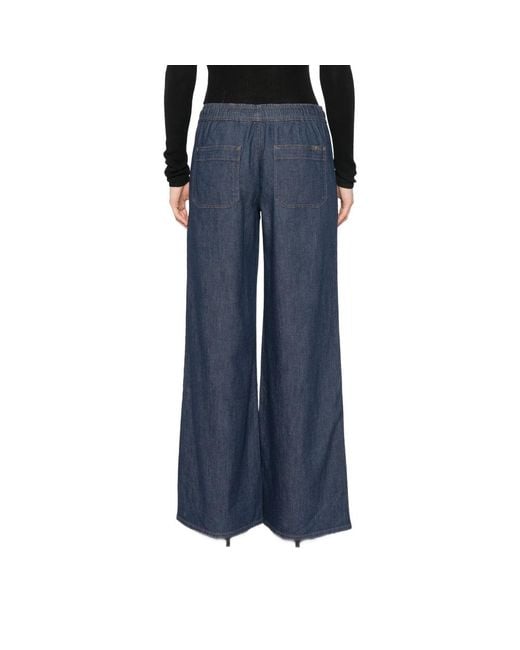 7 For All Mankind Blue Halona Wide-Leg Jeans