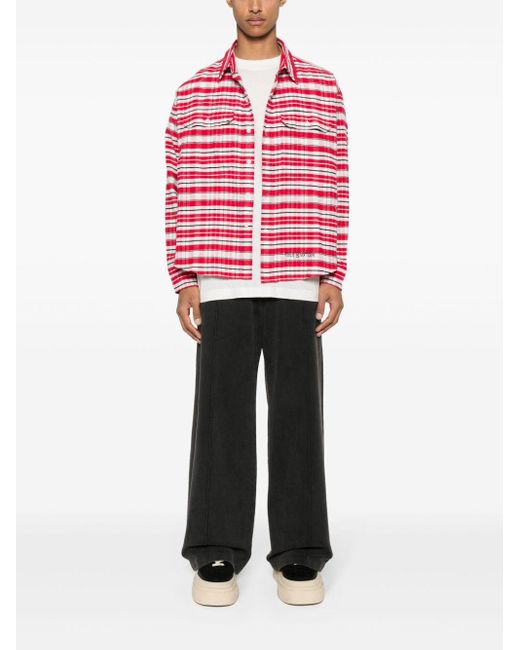 Cole Buxton Red Tartan Check-Pattern Cotton Shirt for men