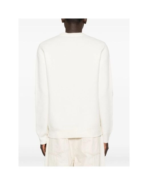 A.P.C. White A. P.C. Crew-Neck Long-Sleeve Sweater for men