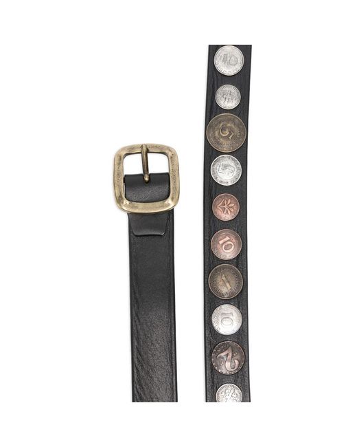 Eraldo Black Coin-Embellished Buckle Belt for men