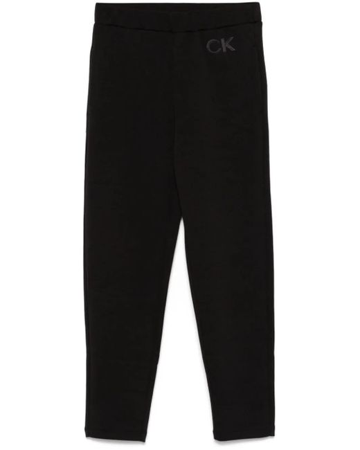 Calvin Klein Black Satin Ck Tailored Sweatpant