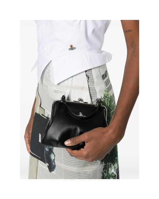 Vivienne Westwood Gray Granny Frame Clutch Bag