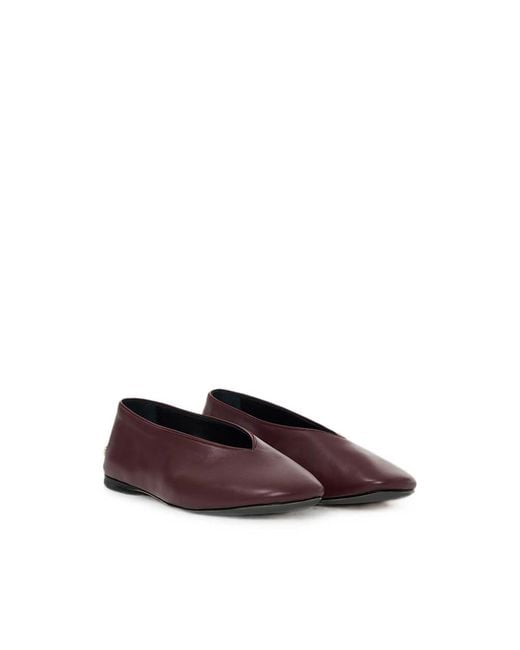 Anine Bing Red Ana Ballet Flats Smooth Leather