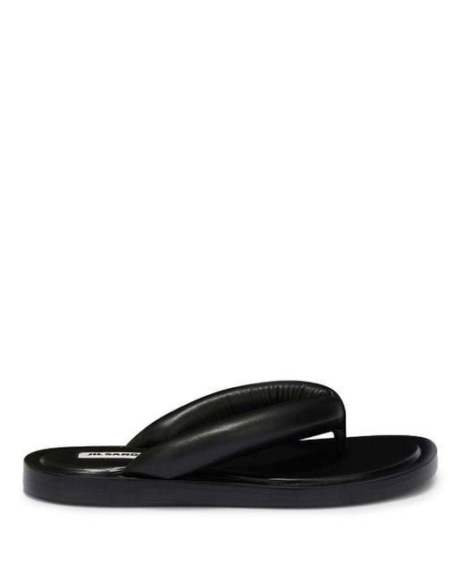 Jil Sander Black Leather Slides