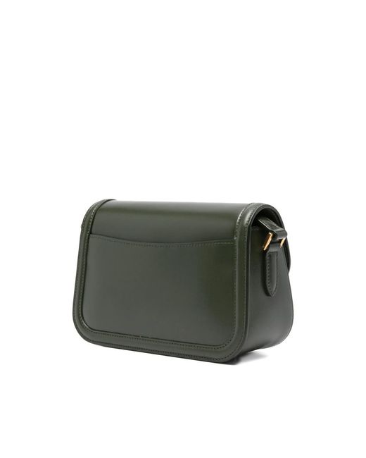 Saint Laurent Green Mini Solferino Logo-Patch Cross Body Bag