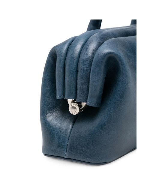 OSOI Blue Boat Aged-Effect Leather Tote Bag