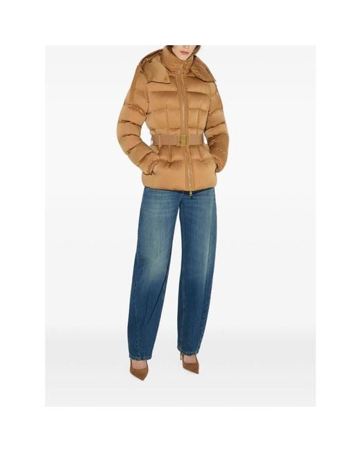Elisabetta Franchi Brown Down Jacket