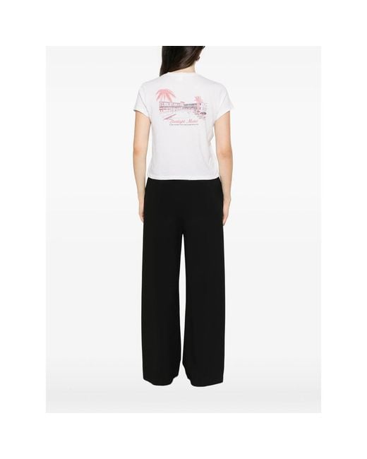 Re/done White Graphic-Print Short-Sleeve T-Shirt