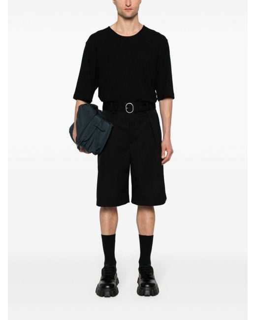 Lemaire Black Straight-Hem Cotton T-Shirt for men