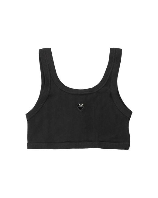 Baserange Black Ribbed Crop Top