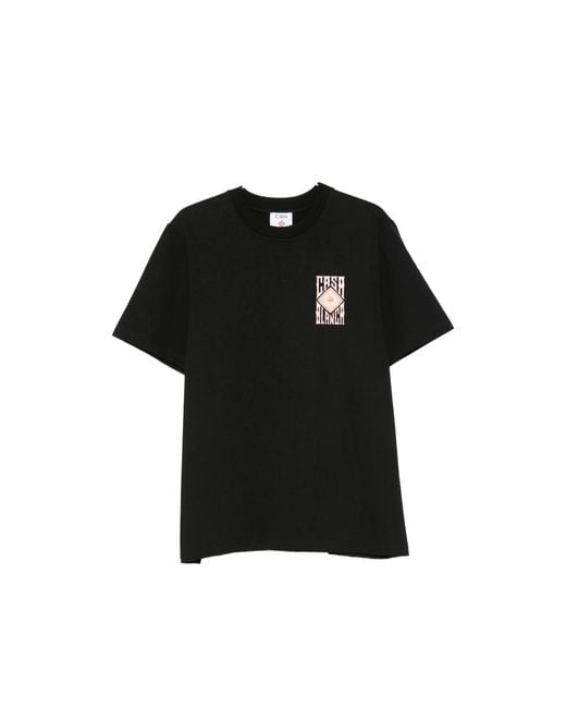 Casablanca Black Hermons Mirage-Print T-Shirt for men
