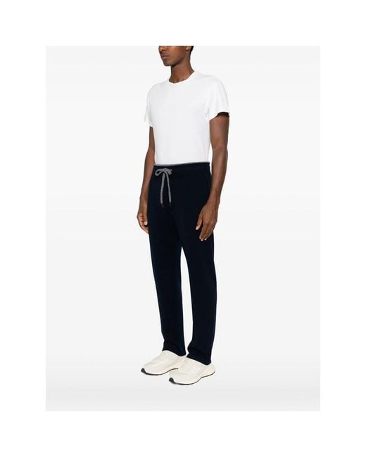Fedeli Blue Davis Drawstring Track Pants for men