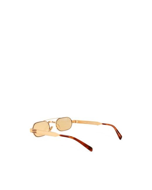 Miu Miu Natural Geometric-Frame Sunglasses