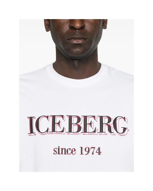 Iceberg Gray Logo-Embroidered Cotton T-Shirt for men