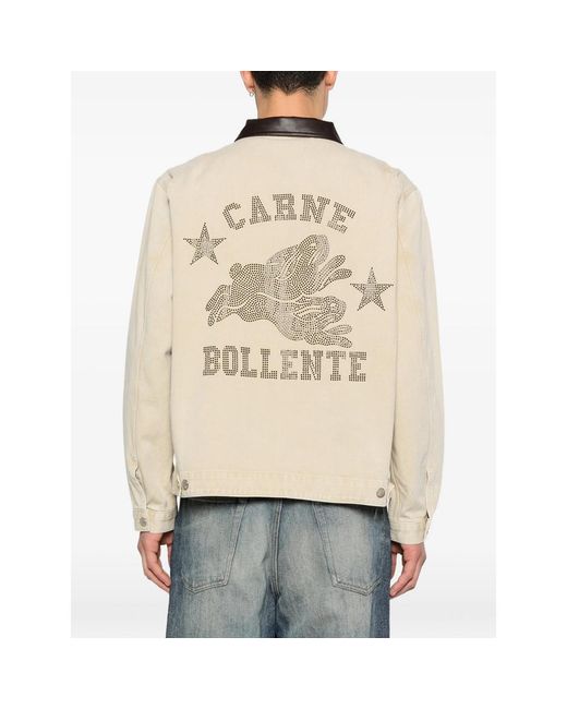 Carne Bollente Natural Polo-Collar Zip-Fastening Jacket for men