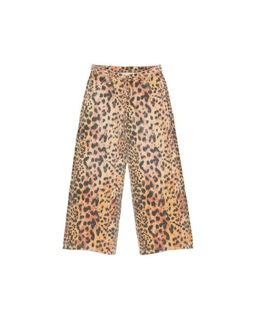 R13 Natural Leopard-Print Wide-Leg Trousers for men