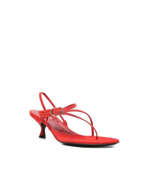 Herbert Levine Red Starry Eyed Buckle-Detail Heeled Sandals