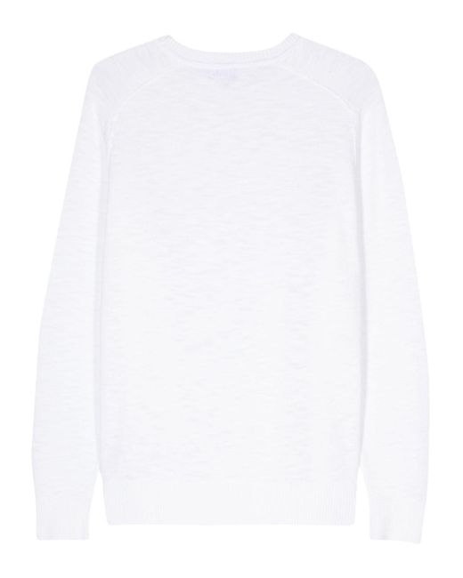 Calvin Klein White Logo-Patch Cotton Jumper for men