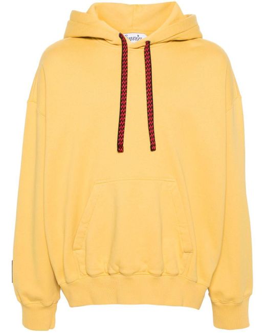 Lanvin Yellow X Future Logo-Embroidered Cotton Hoodie for men