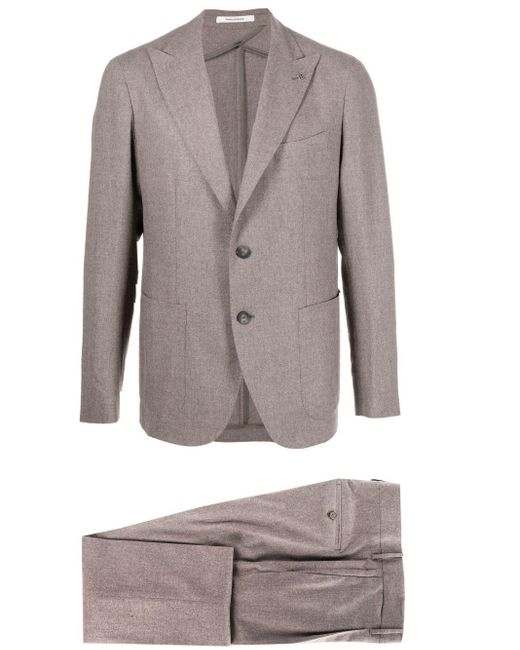 Tagliatore Gray Single-Breasted Two-Piece Suit for men