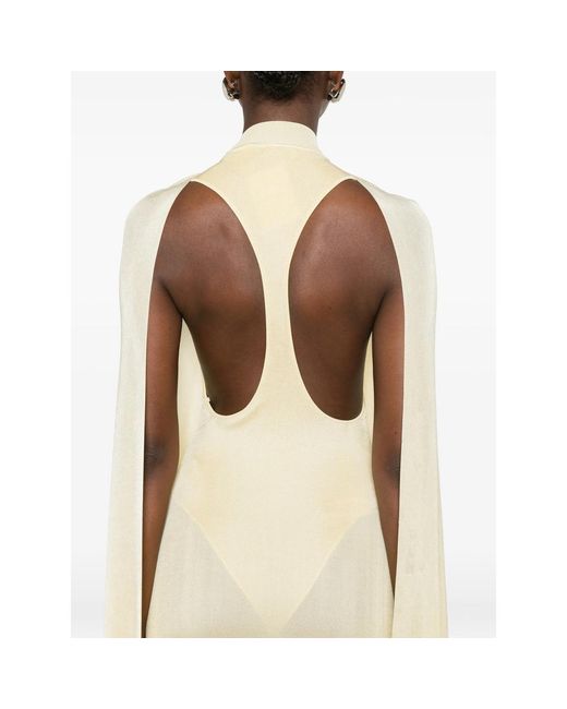 Self-Portrait Natural Dress With Cape Detail