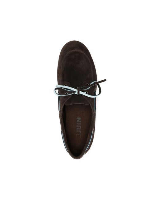 3Juin Black Suede Boat Shoes