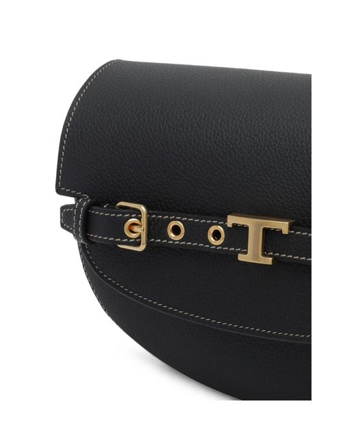 Tod's Black Mini T Signature Crossbody Bag