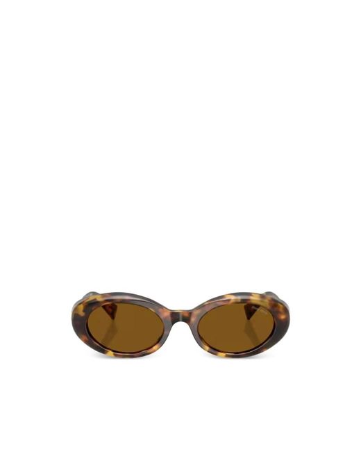 Miu Miu Multicolor Logo Oval-Frame Sunglasses
