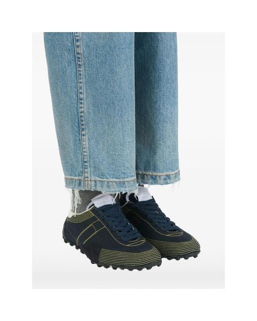 Maison Margiela Black Sprinters Contrast-Stitch Sneakers for men