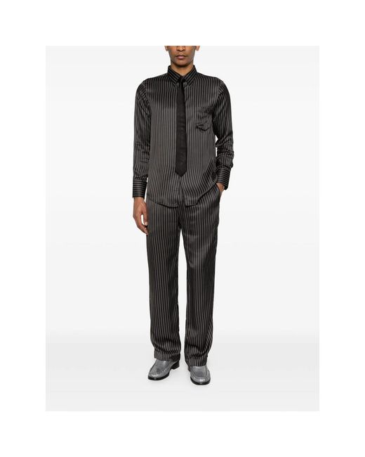 Ernest W. Baker Gray Striped Trousers for men