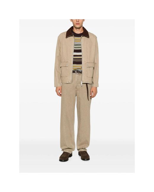 Drole de Monsieur Natural Logo-Patch Belt-Loop Jeans for men